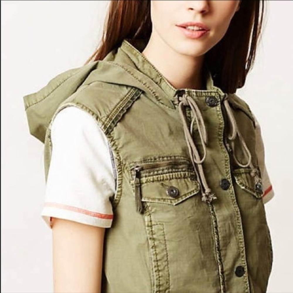 Anthropologie Marrakech Hooded Anorak Vest
